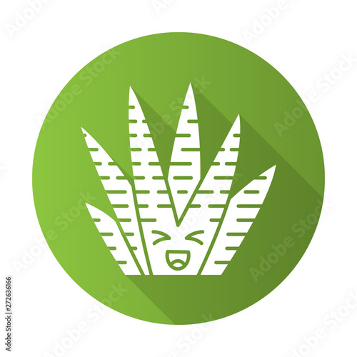 Zebra cactus flat design long shadow glyph icon