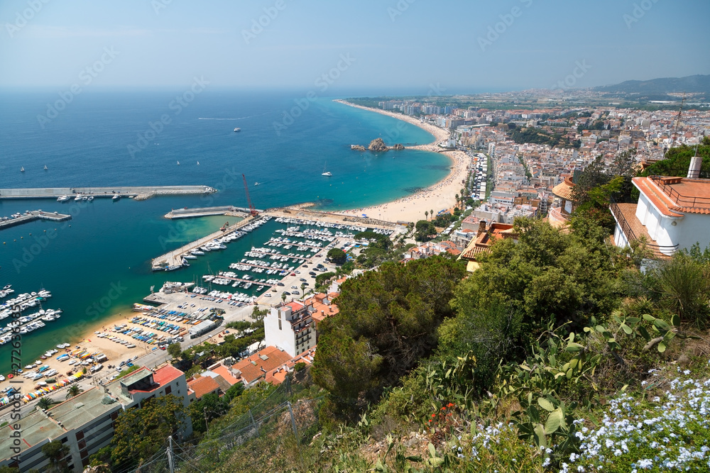 Spanish beach resort Blanes. Costa Brava, Catalonia, Spain.