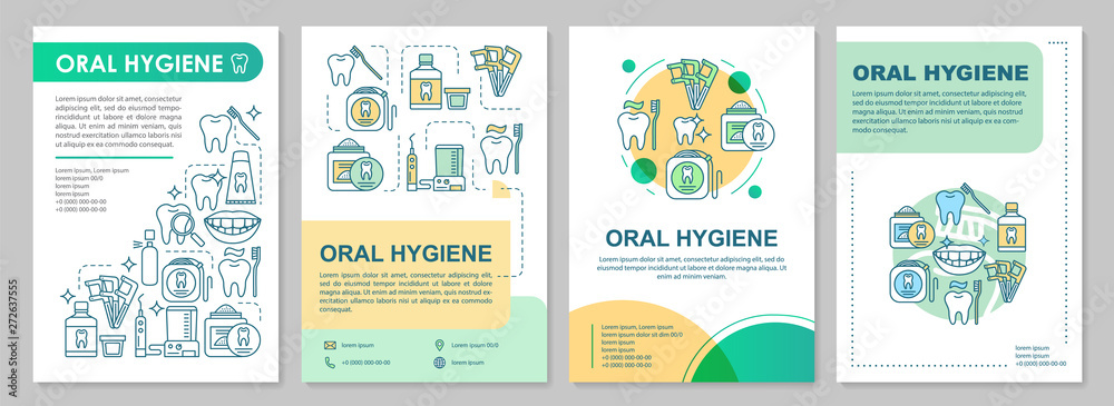 Oral hygiene brochure template layout