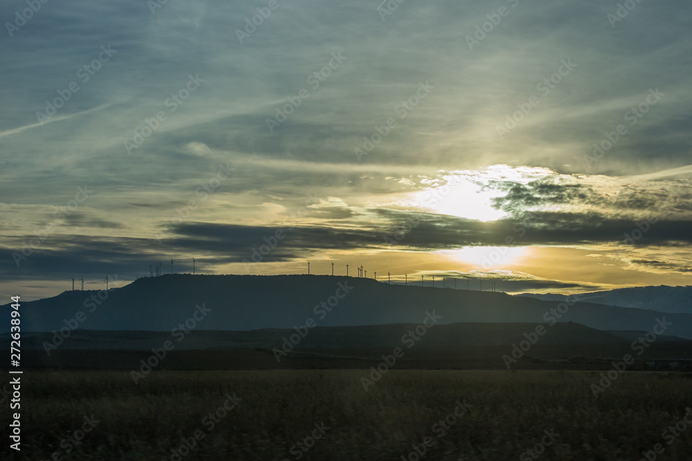 Sunset landscape in Spain
