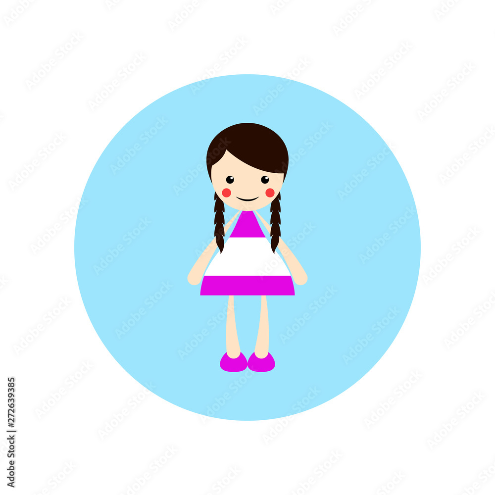Girl, illustration, flat animated cartoon illustration Girl, illustration, flat animated cartoon illustration