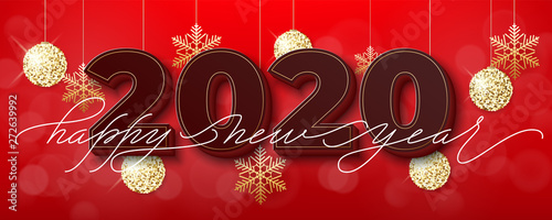 Holiday's Background for Merry Christmas and Happy New Year greeting card. Lettering Happy New Year