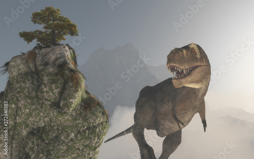 Tyrannosaurus Rex. This is a 3d render illustration © Orlando Florin Rosu