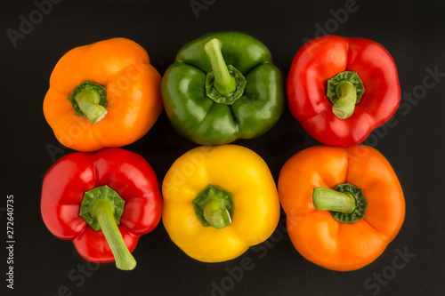 Vertical image of mixed peppers