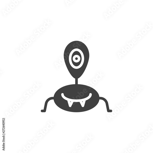 Monster alien vector icon. Ufo invader filled flat sign for mobile concept and web design. One eyed alien glyph icon. Symbol, logo illustration. Vector graphics