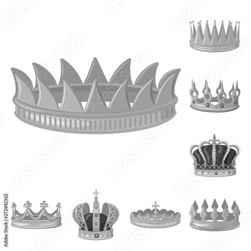 Vector design of jewel and vip symbol. Collection of jewel and nobility stock symbol for web.