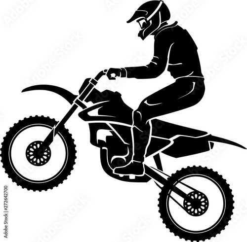 Motocross Mid Air Silhouette