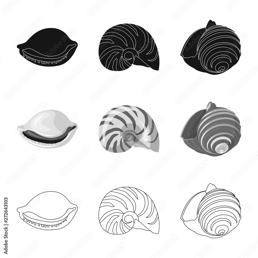 Vector illustration of animal and decoration symbol. Set of animal and ocean vector icon for stock. Vector illustration of animal and decoration symbol. Set of animal and ocean vector icon for stock.