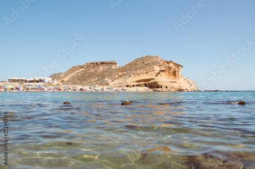 Panorama of the cliffs of the Playa de Los Cocedores, Spain