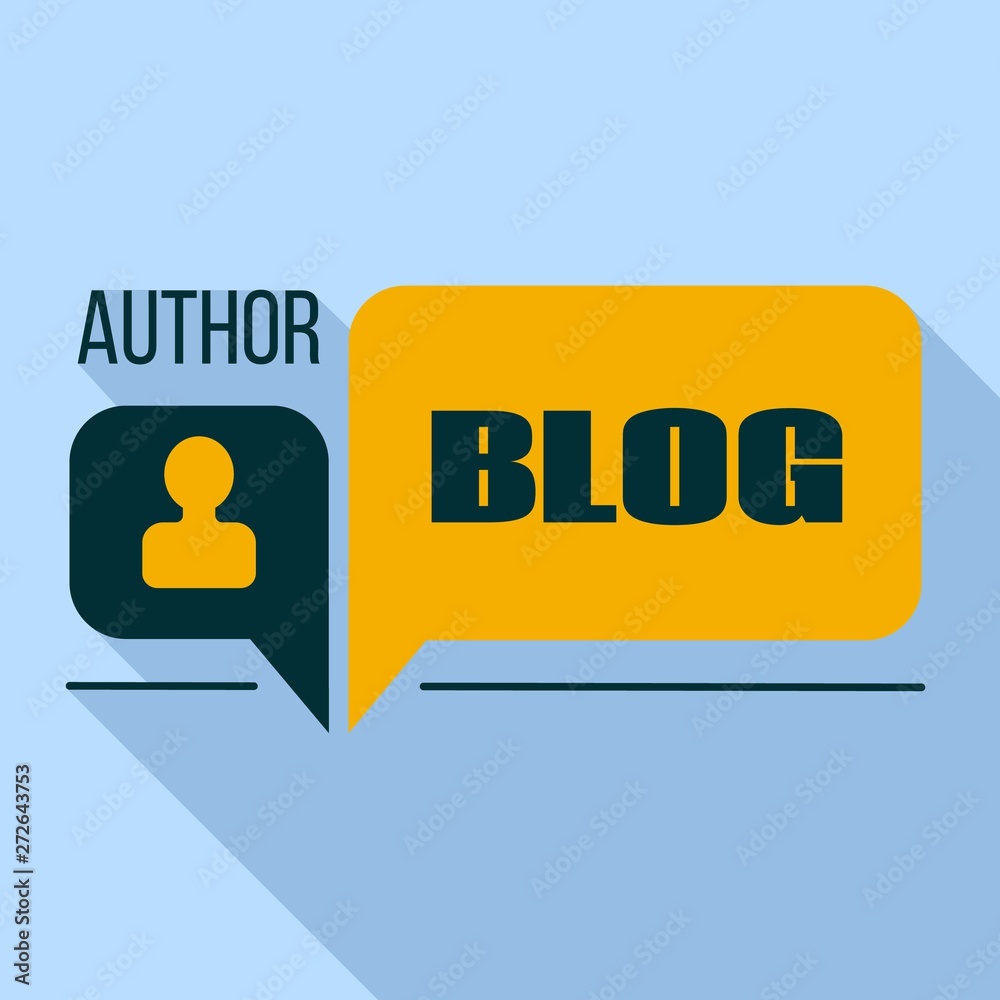 Author blog logo. Flat illustration of author blog vector logo for web design