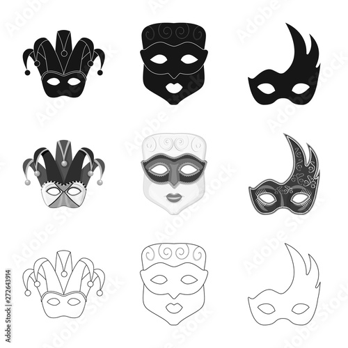 Isolated object of luxury and celebration icon. Collection of luxury and hide  stock vector illustration.