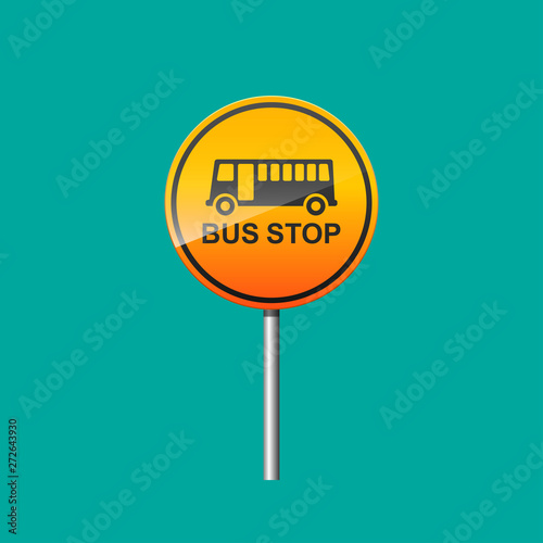 Bus stop sign vector illustration.