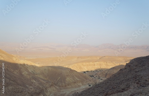 Ein Qetura nature reserve near Eilat in South Israel, in last sunset light