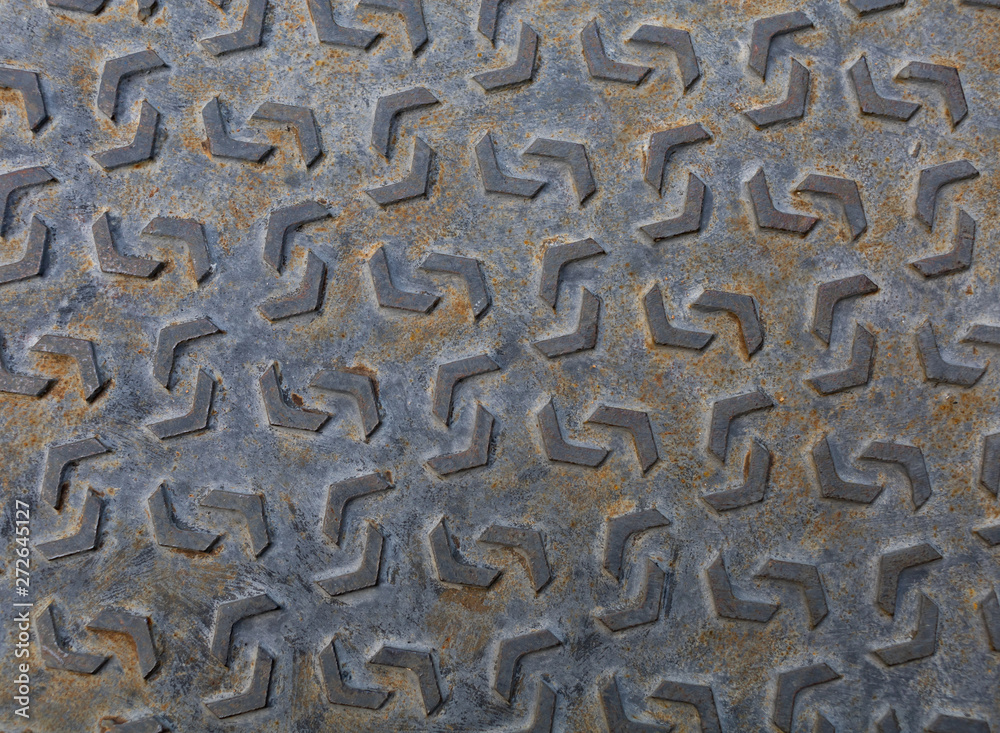 Top view of pattern on metal