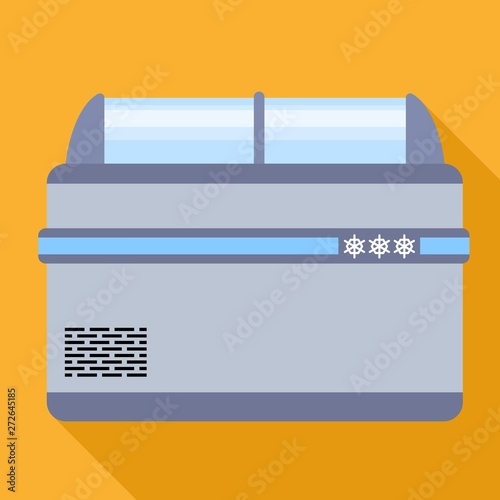 Commercial fridge icon. Flat illustration of commercial fridge vector icon for web design