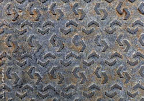 Top view of pattern on metal
