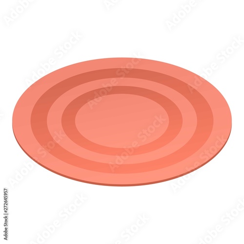 Round carpet icon. Isometric of round carpet vector icon for web design isolated on white background