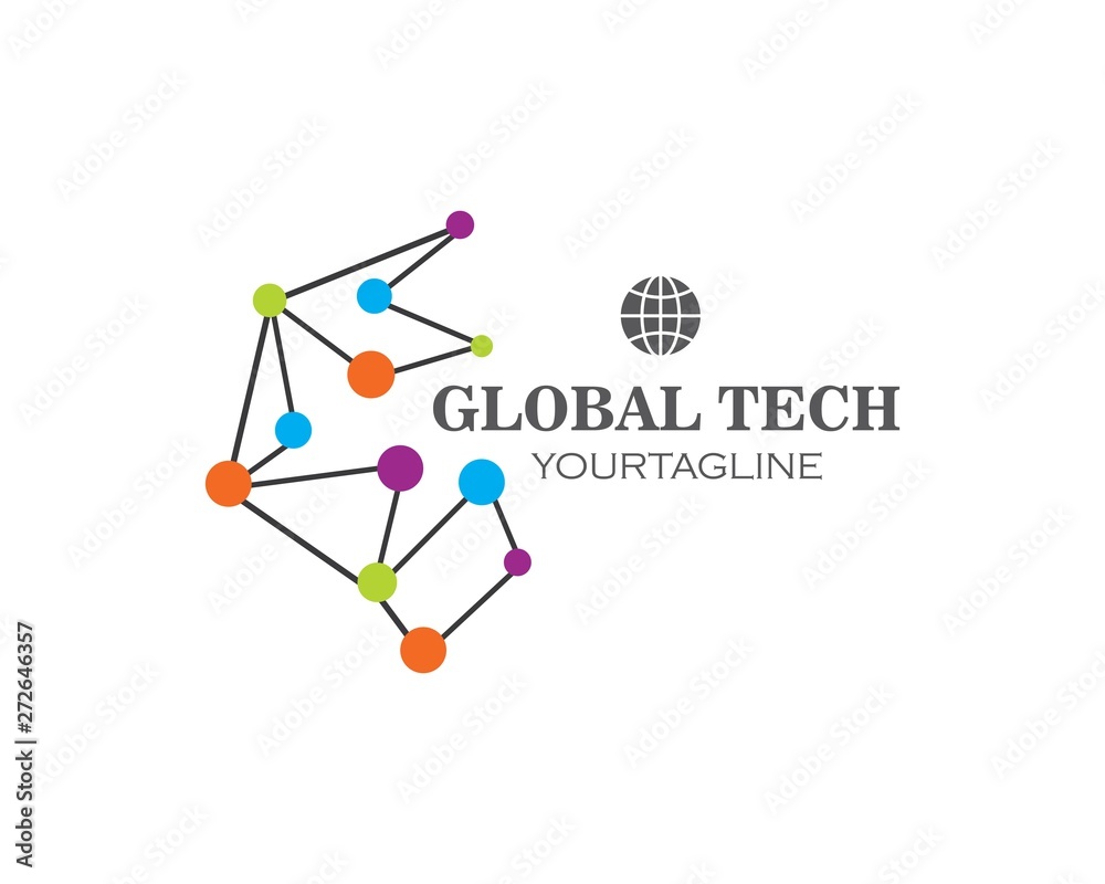 global tech logo icon illustration vector global tech logo icon illustration vector