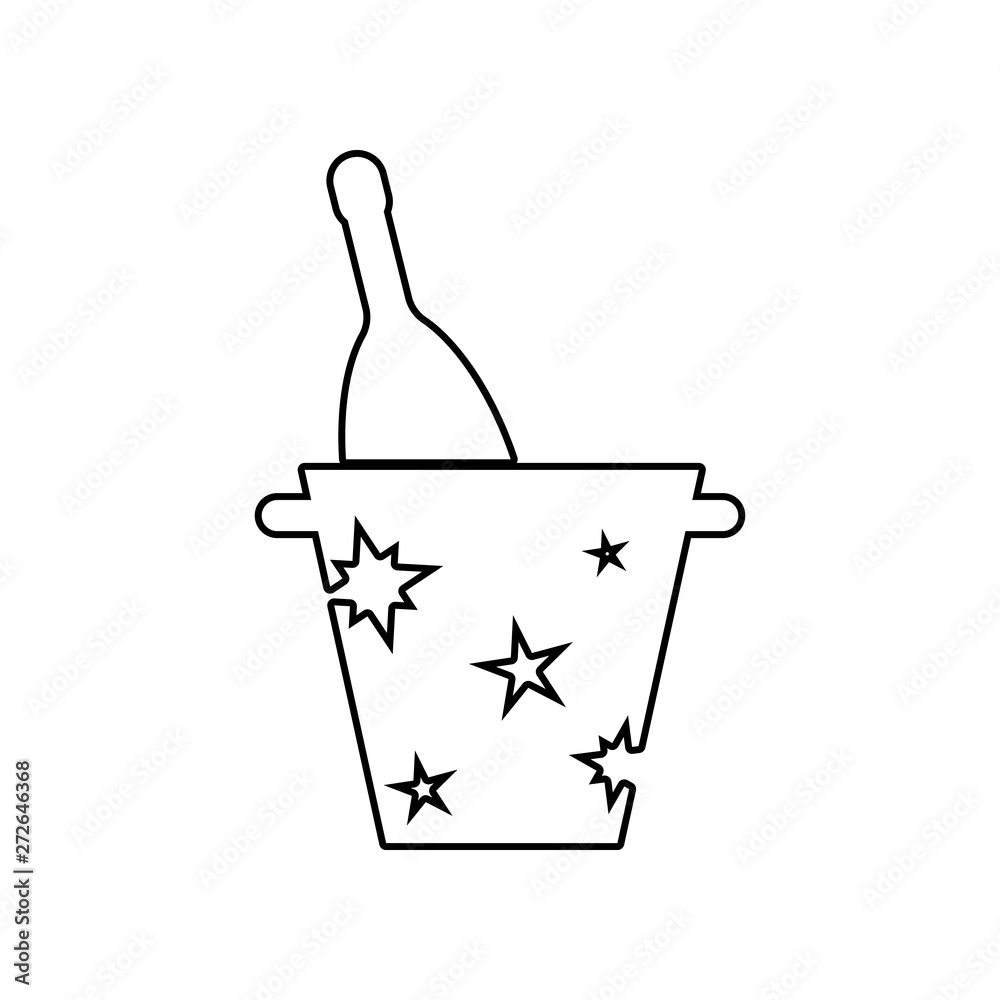 bucket of champagne Icon. Simple Christmas, New Year icon. Element of winter for mobile concept and web apps icon. Outline, thin line icon for website design and bucket of champagne Icon. Simple Christmas, New Year icon. Element of winter for mobile concept and web apps icon. Outline, thin line icon for website design and