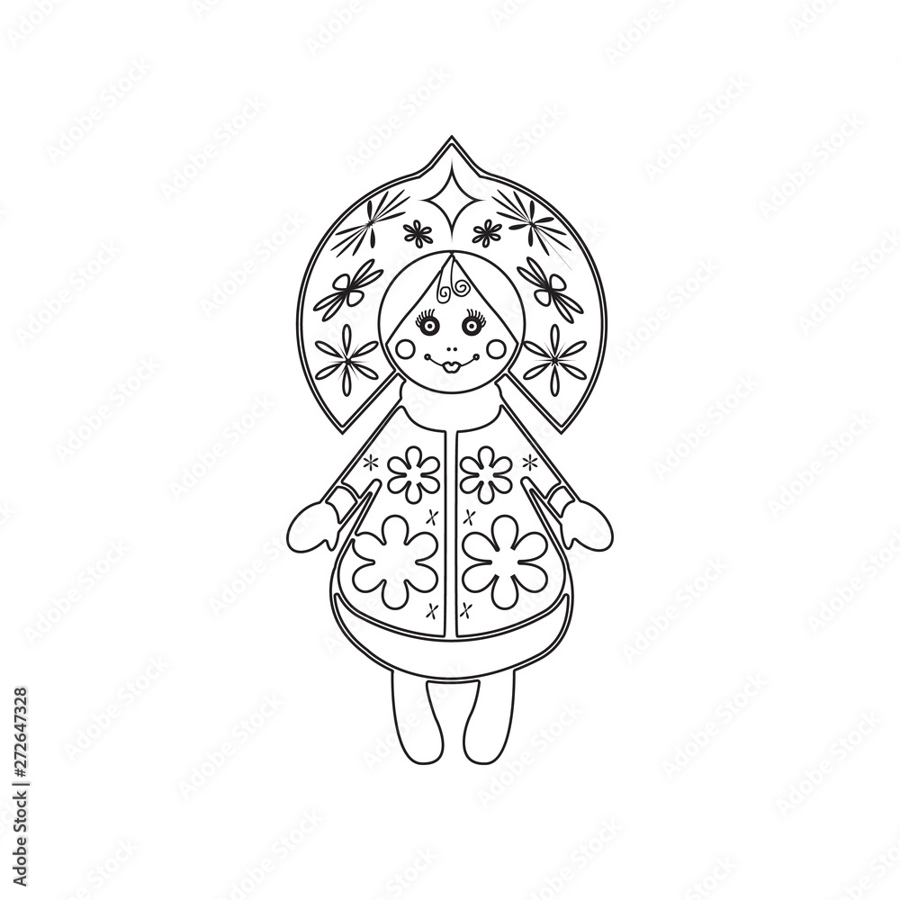 Fototapeta premium Snow Maiden icon. Element of winter for mobile concept and web apps icon. Outline, thin line icon for website design and development, app development