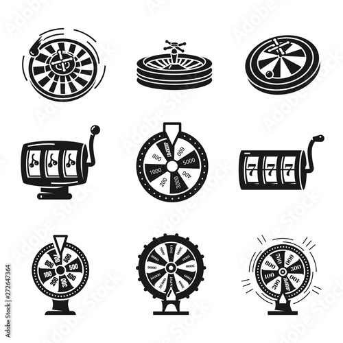 Roulette icons set. Simple set of roulette vector icons for web design on white background