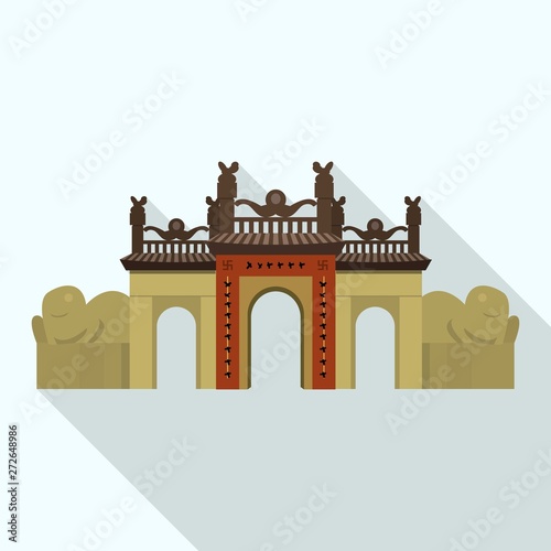 Gate of citadel icon. Flat illustration of gate of citadel vector icon for web design