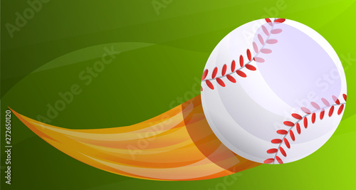 Baseball fireball concept banner. Cartoon illustration of baseball fireball vector concept banner for web design