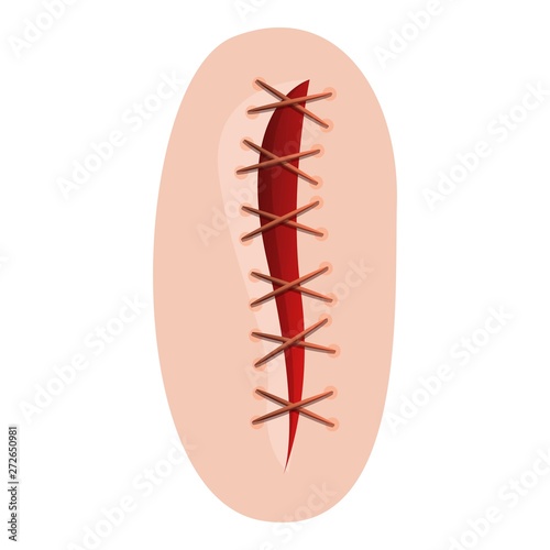 Wound suture icon. Cartoon of wound suture vector icon for web design isolated on white background