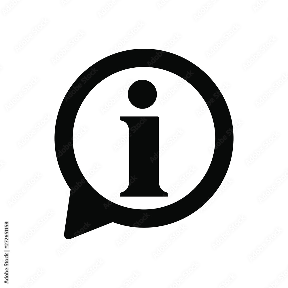 Info icon, Information sign icon. Info speech bubble symbol. i letter vector.
