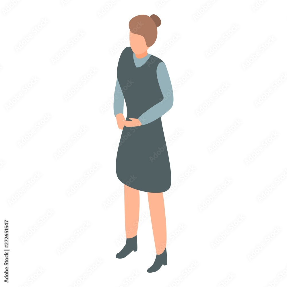 Office woman icon. Isometric of office woman vector icon for web design isolated on white background Office woman icon. Isometric of office woman vector icon for web design isolated on white background