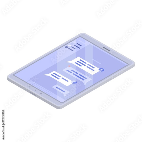 Chatbot tablet icon. Isometric of chatbot tablet vector icon for web design isolated on white background