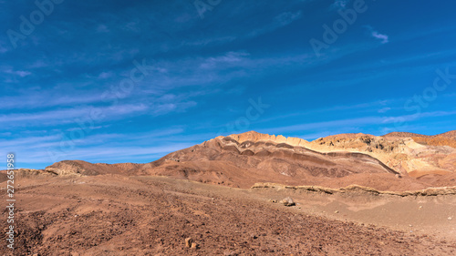 Crazy colorful sandstone layers at Rainbow Basin, California, USA.