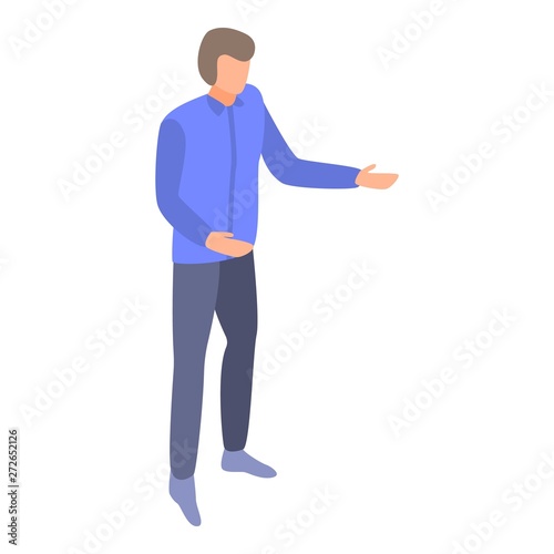 Man explain management icon. Isometric of man explain management vector icon for web design isolated on white background
