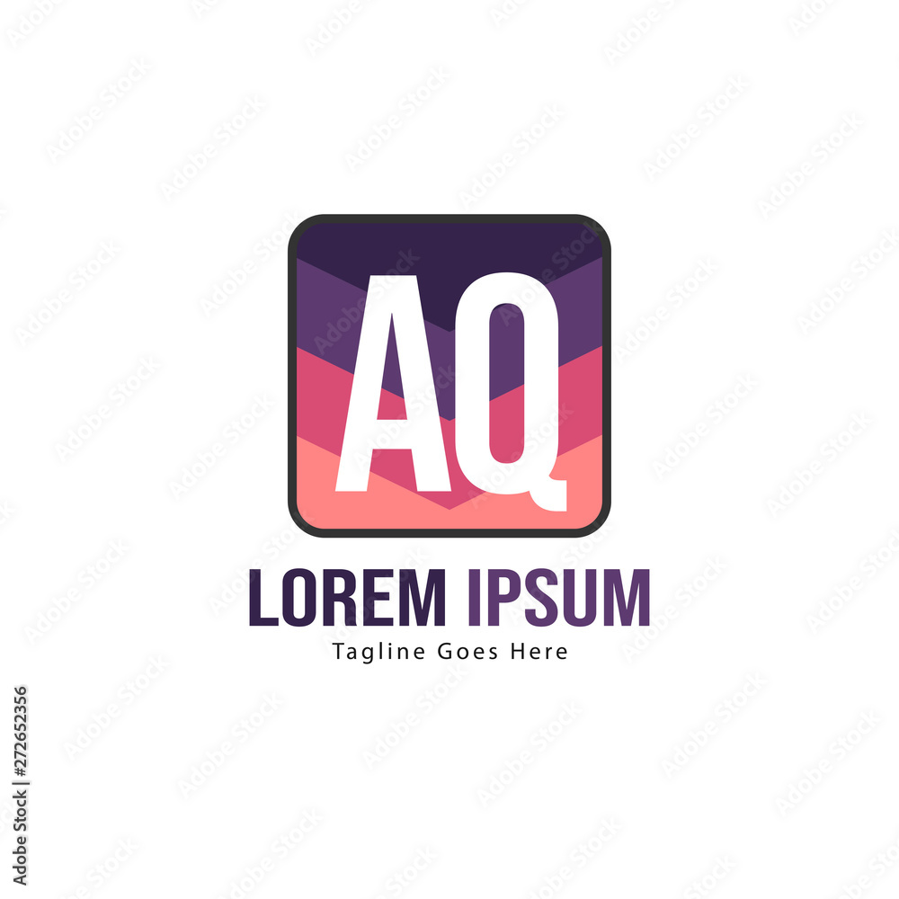 Fototapeta premium AQ Letter Logo Design. Creative Modern AQ Letters Icon Illustration
