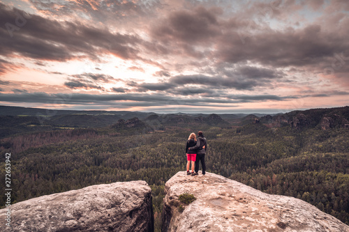 Fototapeta Naklejka Na Ścianę i Meble -  At the top of the national park Saxon Switzerland