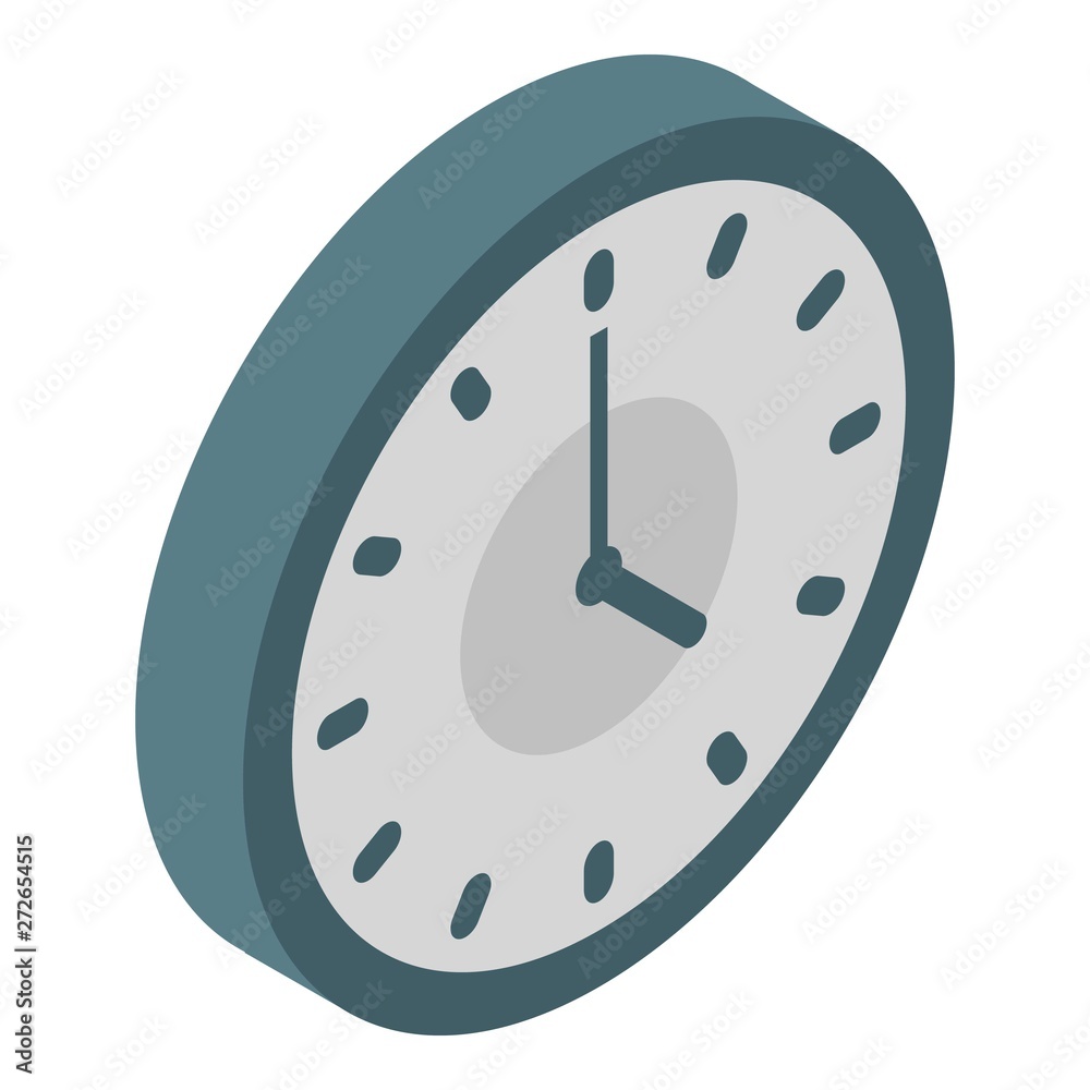 Wall clock icon. Isometric of wall clock vector icon for web design isolated on white background Wall clock icon. Isometric of wall clock vector icon for web design isolated on white background