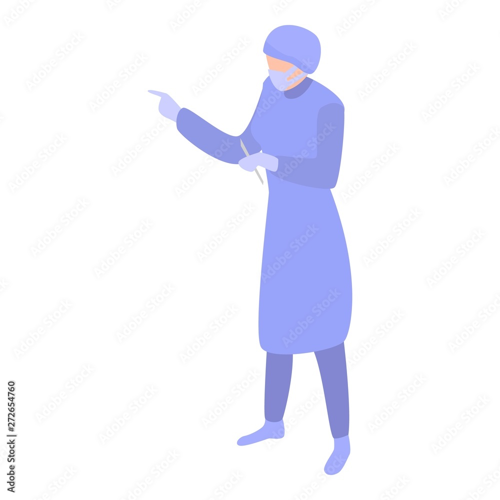 Surgery woman icon. Isometric of surgery woman vector icon for web design isolated on white background Surgery woman icon. Isometric of surgery woman vector icon for web design isolated on white background