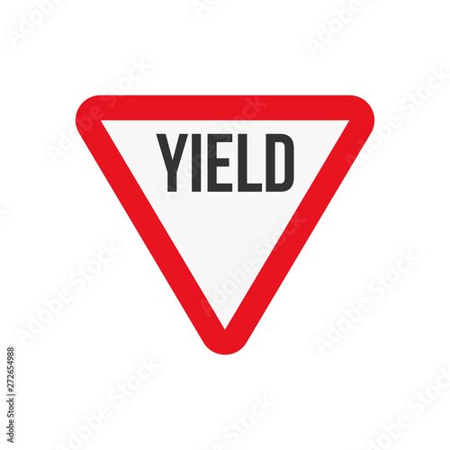 Vector illustration of a yield triangle road sign.