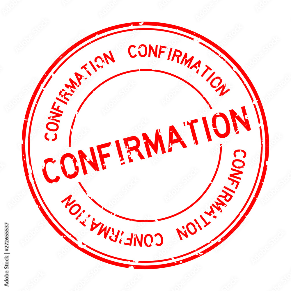 Grunge red confirmation word round rubber seal business stamp on white background Grunge red confirmation word round rubber seal business stamp on white background