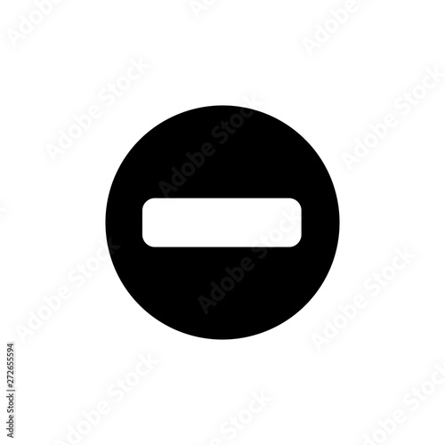Minus sign  stop icon on circle background. Button  remove  negative symbol