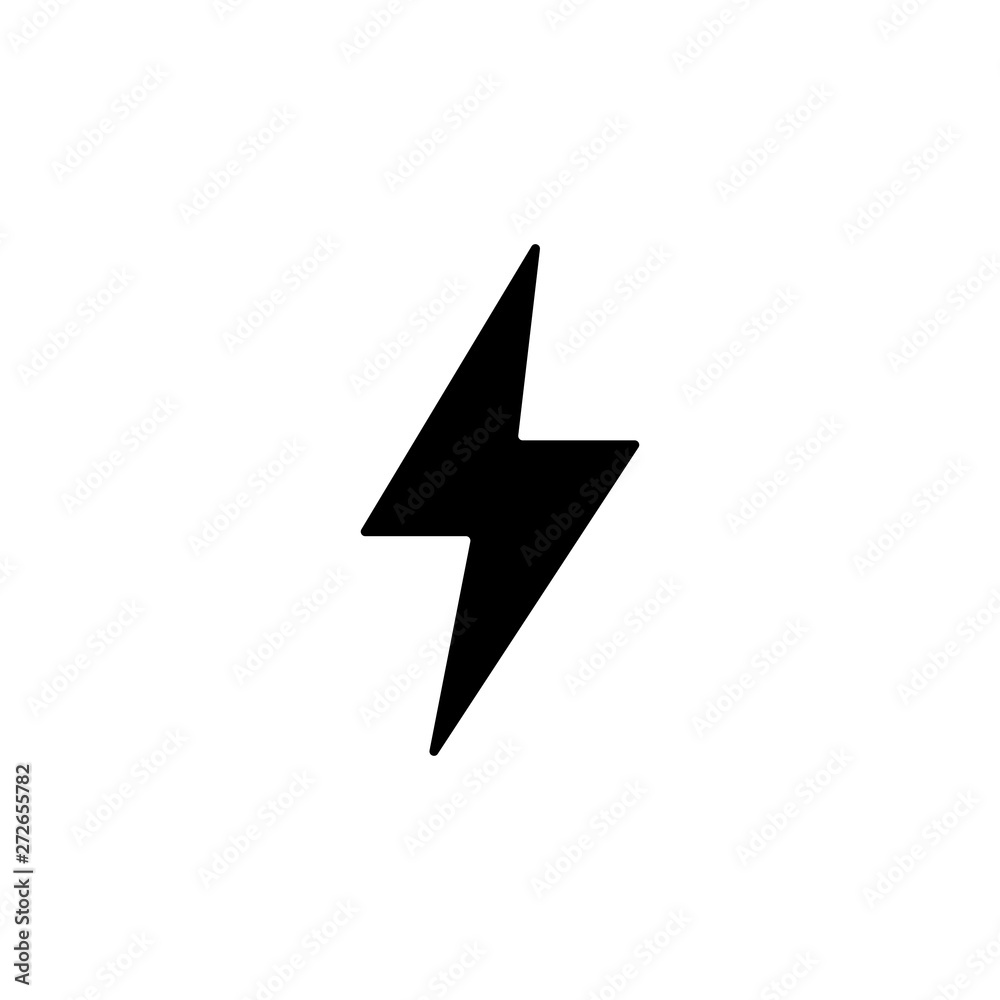 Electrical hazard sign with lightning or thunder icon. High voltage sign. Caution warning and Danger symbol. Vector illustration.