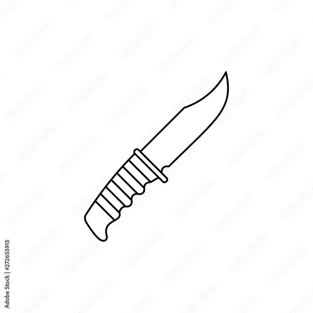 Knife sign icon. Edged weapons symbol. Stab or cut. Hunting equipment. Military knife icon. Thin line, outline, linear icon Knife sign icon. Edged weapons symbol. Stab or cut. Hunting equipment. Military knife icon. Thin line, outline, linear icon