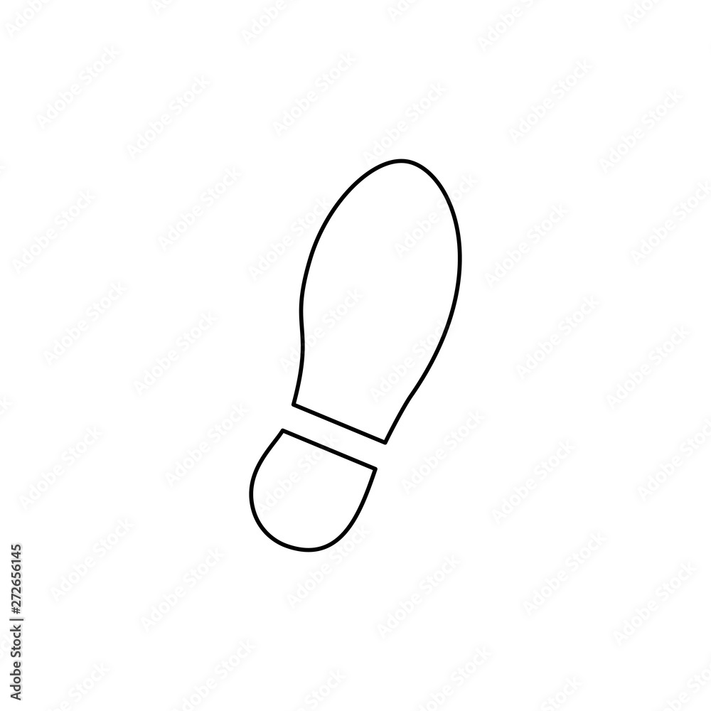 Human shoe footprint icon. Vector footwears. Thin line, outline, linear icon Human shoe footprint icon. Vector footwears. Thin line, outline, linear icon