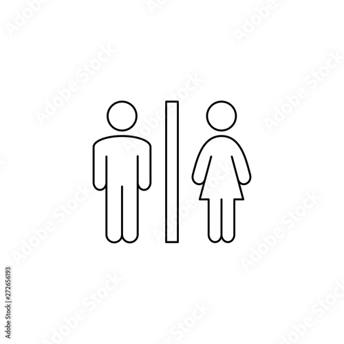 Toilet Men And Women Icon Vector Illustration. Thin line, outline, linear icon