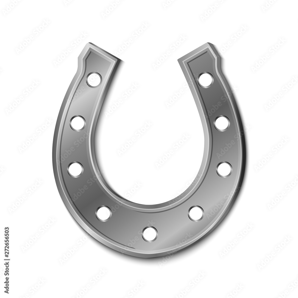 Silver horseshoe isolated on white Silver horseshoe isolated on white