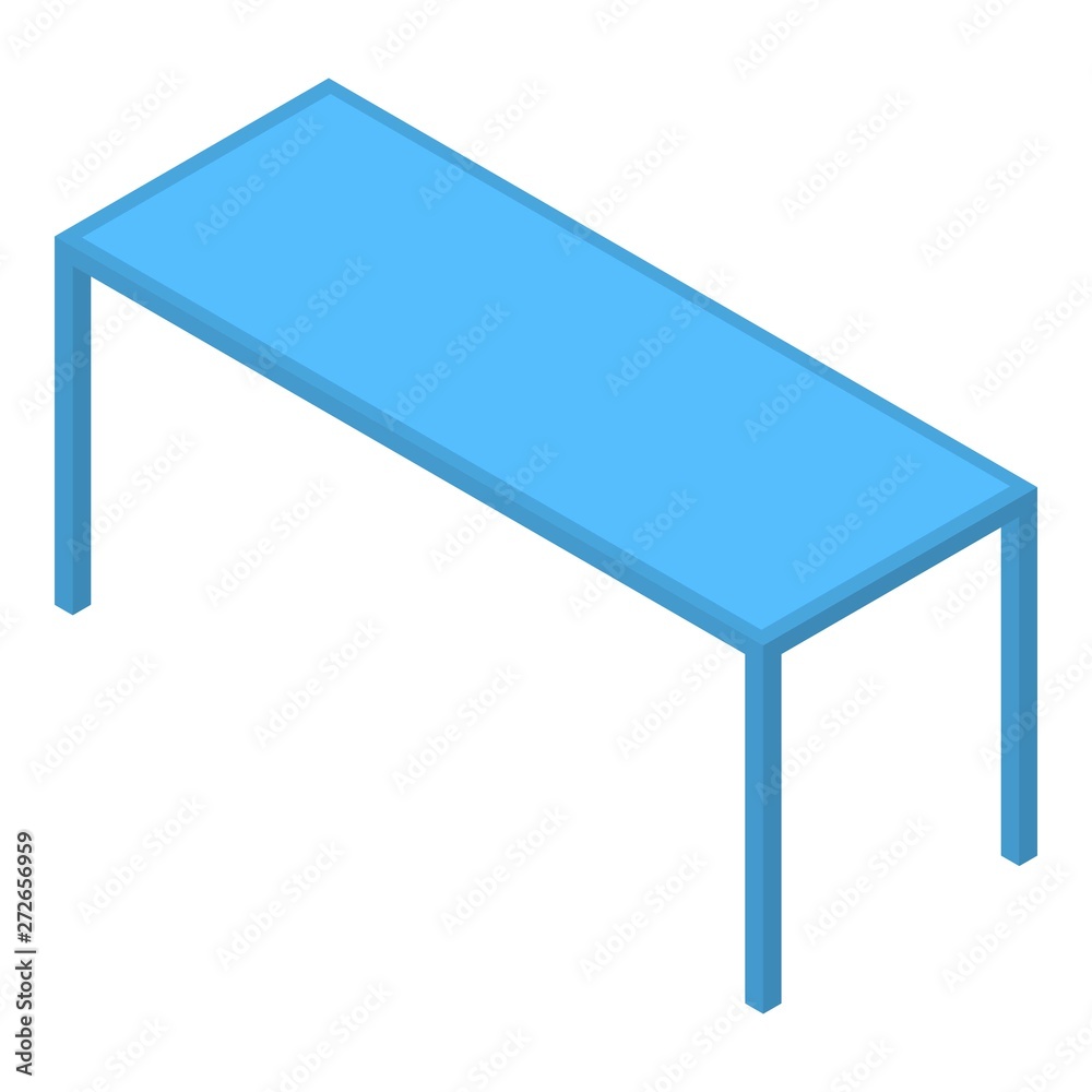 Long office table icon. Isometric of long office table vector icon for web design isolated on white background Long office table icon. Isometric of long office table vector icon for web design isolated on white background