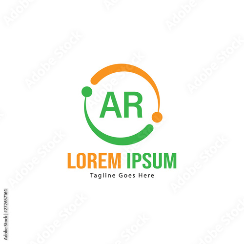 AR Letter Logo Design. Creative Modern AR Letters Icon Illustration