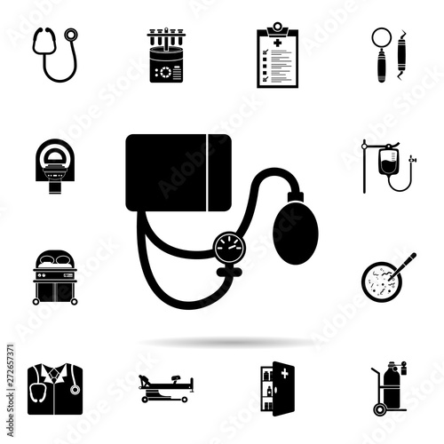 sphygmomanometer, medical instrument, blood pressure,  icon. Universal set of medical instruments for website design and development, app development