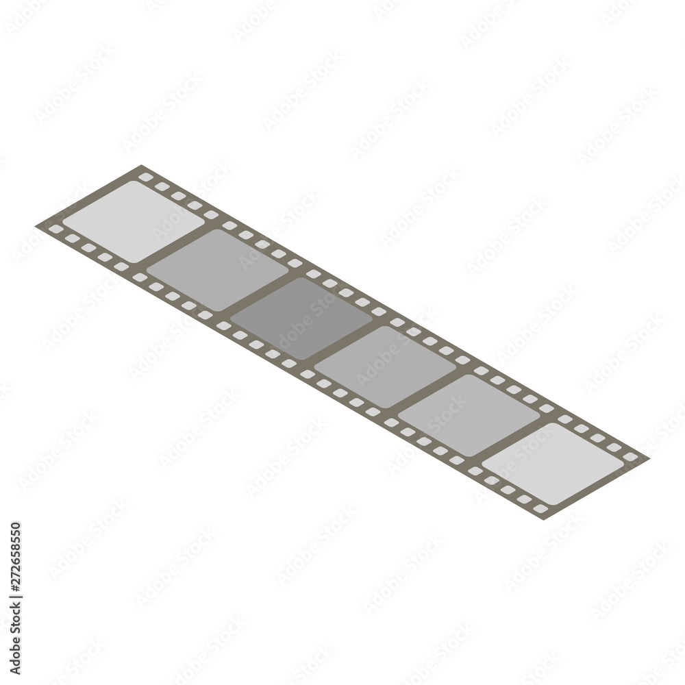 Black film icon. Isometric of black film vector icon for web design isolated on white background