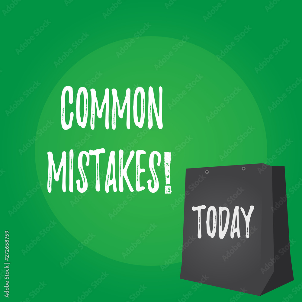 Handwriting text Common Mistakes. Conceptual photo lot of showing do same action in wrong way